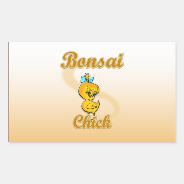 Bonsai Chick Rectangular Sticker (Front)