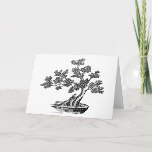 Bonsai - Chinese Style - black and white Card
