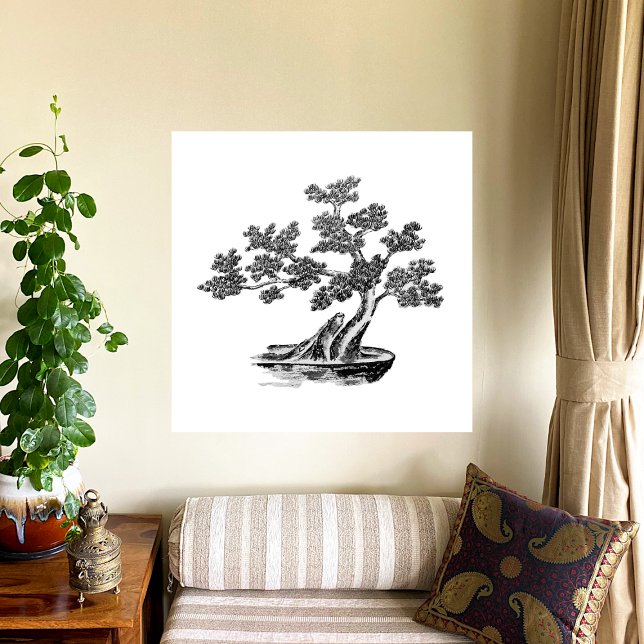 Bonsai - Chinese Style - black and white Poster (Creator Uploaded)