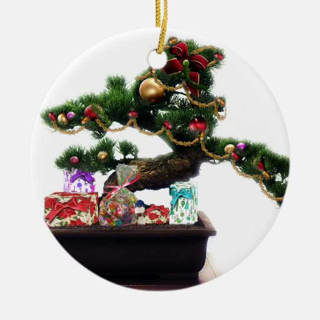 Bonsai Christmas Tree Ceramic Tree Decoration (Front)