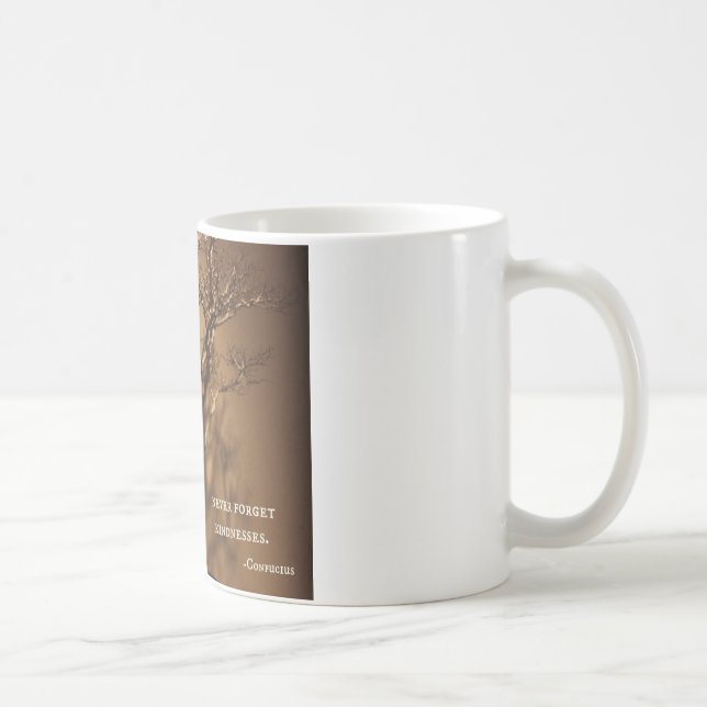 Bonsai & Confucius Kindness Quote Coffee Mug (Right)