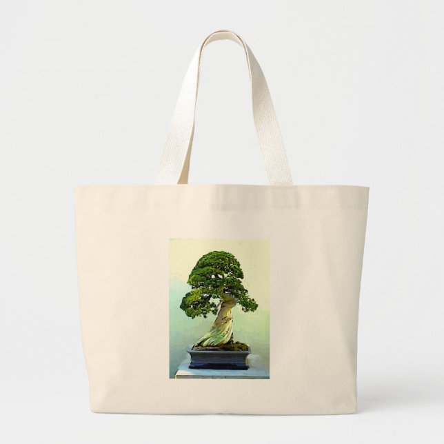 Bonsai Cypress Tree Large Tote Bag (Front)