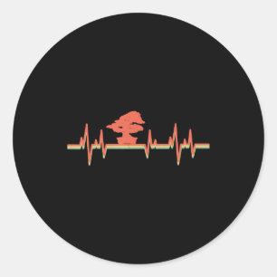 bonsai heartbeat gift classic round sticker
