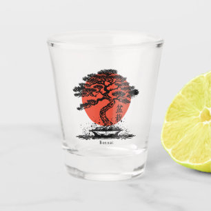 Bonsai Japanese Kanji Personalised Shot Glass