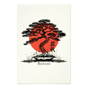 Bonsai Japanese Kanji Personalized Photo Print