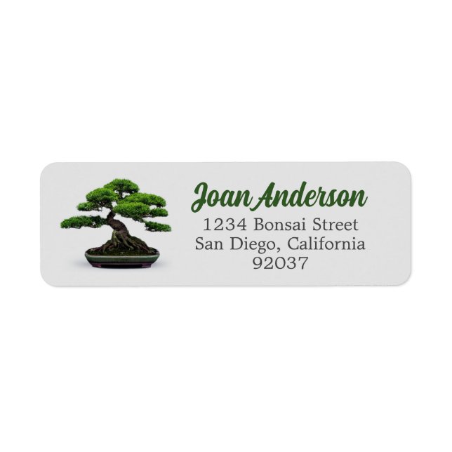 Bonsai Label Return Address Label (Front)
