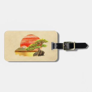 Bonsai Pine Tree - Fuji Sunset in colour Luggage Tag
