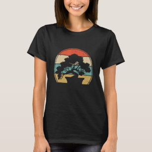 Bonsai Retro Sunset  Japanese Bonsai Tree Vintage T-Shirt