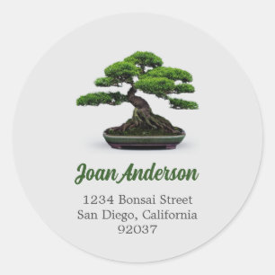 Bonsai Return Address Classic Round Sticker
