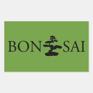 Bonsai Silhouette Rectangular Sticker