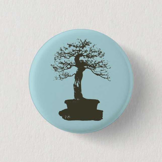 bonsai tree 3 cm round badge (Front)