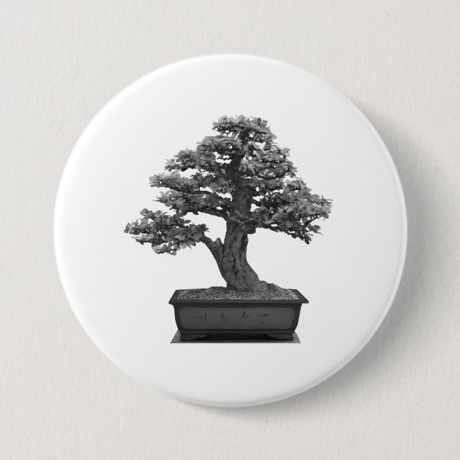 bonsai tree 7.5 cm round badge (Front)