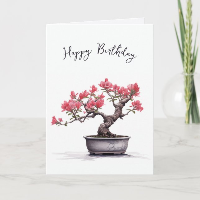 Bonsai Tree Birthday Card (Front)