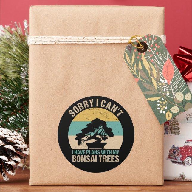 Bonsai Tree - Cool Indoor Plants Lover Gardening Classic Round Sticker (Holiday)