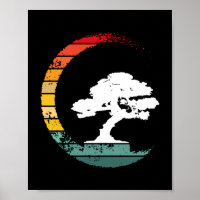 Bonsai Tree Enso Circle Vintage Zen Calligraphy