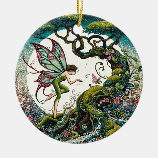 Bonsai Tree Fairy                                  Ceramic Ornament (Front)