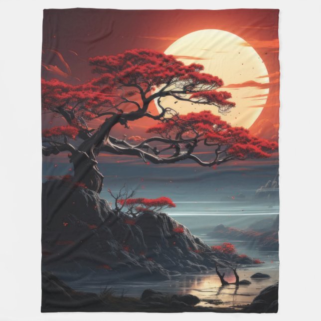 Bonsai Tree  Fleece Blanket (Front)