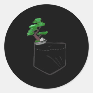 bonsai tree gift classic round sticker