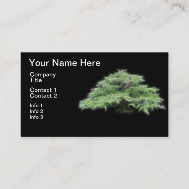 Bonsai Tree Green Plant Business Card (Front)