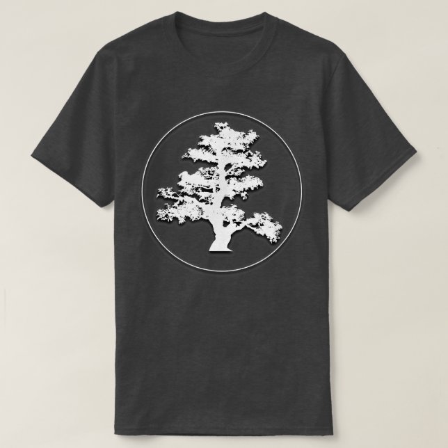 Bonsai Tree in Circle Beautiful Design T  Zen Peac T-Shirt (Design Front)