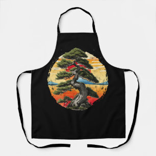 Bonsai Tree In Japanese Zen Buddhist Enso Circle J Apron