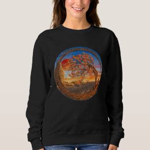 Bonsai Tree In Japanese Zen Buddhist Enso Circle S Sweatshirt