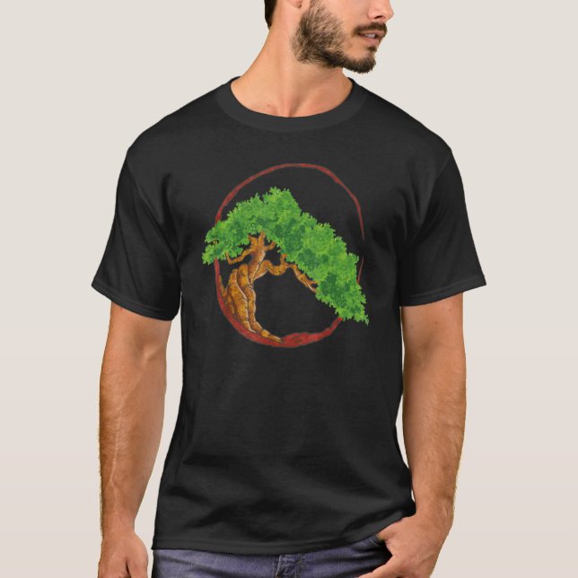 Bonsai.Tree In Japanese Zen Buddhist T-Shirt (Front)