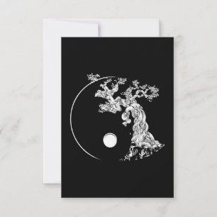 bonsai tree japanese buddhist zen thank you card