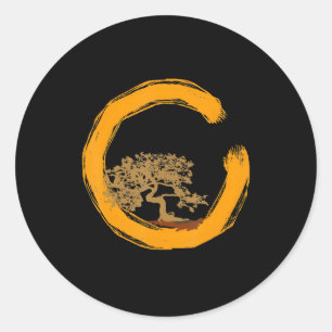 Bonsai Tree Japanese Zen Artist Novelty Classic Round Sticker