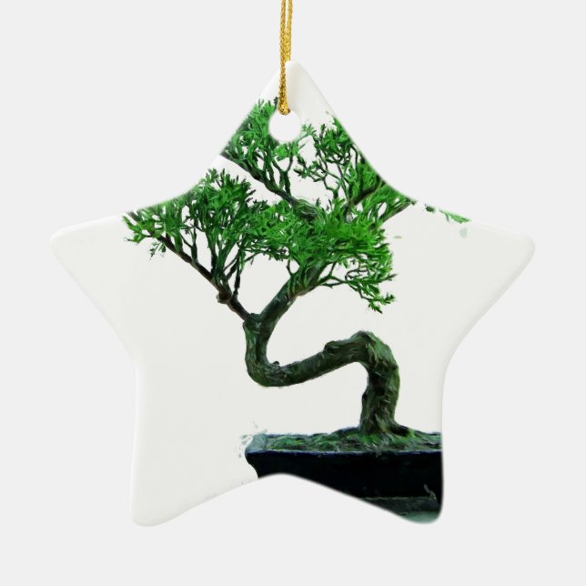 bonsai-tree Painting Ceramic Ornament (Front)