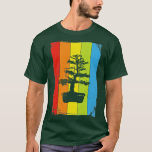 Bonsai Tree Plant Rainbow Distressed Style T-Shirt
