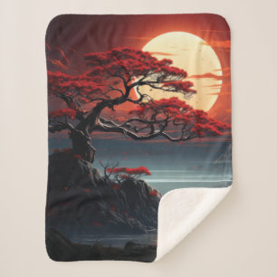 Bonsai Tree  Sherpa Blanket