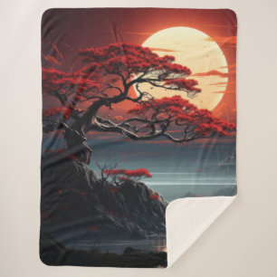 Bonsai Tree Sherpa Blanket