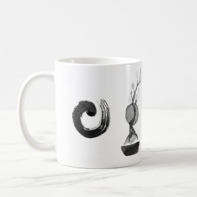 Bonsai with Enso, teapot and cup (Left)