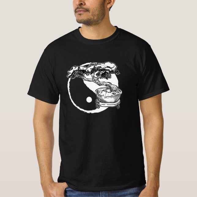 Bonsai Ying Yang Tree Zen T-Shirt (Front)