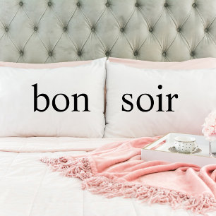 Bonsoir "Good Evening" Pillow Set Pillowcase