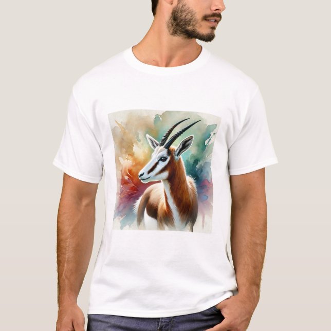 Bontebok in watercolor 220924AREF116 - Watercolor T-Shirt (Front)