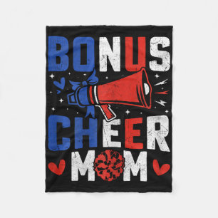 Bonus Cheer Mum - Cheerleading Mum Usa Flag Cheerl Fleece Blanket
