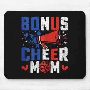 Bonus Cheer Mum - Cheerleading Mum Usa Flag Cheerl Mouse Pad