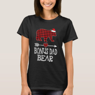 Bonus Dad Bear , Red Buffalo Plaid Bonus Dad Bear T-Shirt
