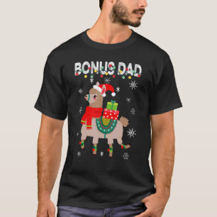 Bonus Dad Christmas Llama Lights Matching Family T-Shirt