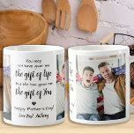 BONUS DAD Custom 2 Photo Step Dad Father's Day Coffee Mug<br><div class="desc">Surprise your bonus dad or step dad this fathers day with a personalised photo coffee mug. "You may not have given me the git of life, but life gave me the gift of You ." Personalise this bonus dad mug with favourite photos, message and name.. Visit our collection for the...</div>