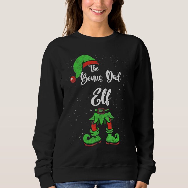 Bonus Dad Elf Matching Family Christmas Pajama Cos Sweatshirt (Front)