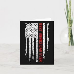 Bonus Dad Ever American Usa Flag Fathers Day Gift  Card