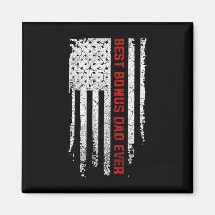 Bonus Dad Ever American Usa Flag Fathers Day Gift  Magnet