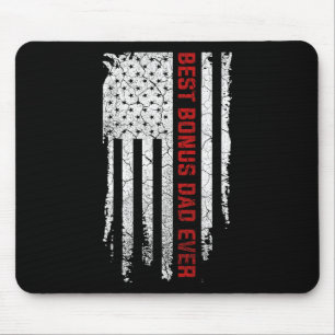 Bonus Dad Ever American Usa Flag Fathers Day Gift  Mouse Pad