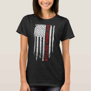 Bonus Dad Ever American Usa Flag Fathers Day Gift  T-Shirt