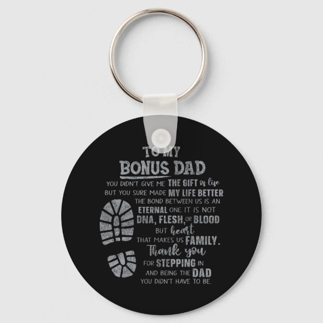 Bonus Dad Fathers Day Design For Stepdad From Daug Key Ring (Front)