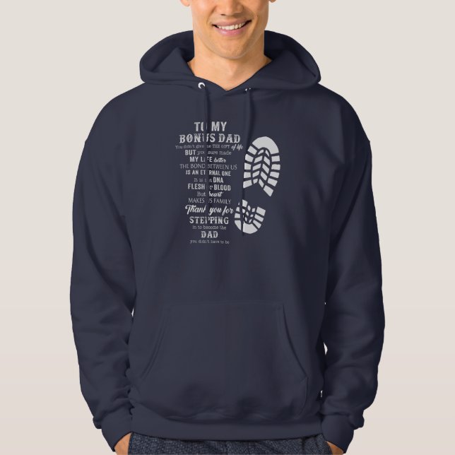 Bonus Dad Fathers Day from Stepdad for Daughter Hoodie (Front)