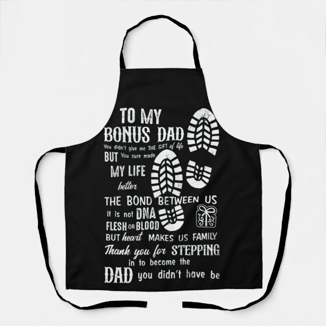 Bonus Dad Fathers Day Stepdad for Daughter Son Apron (Front)
